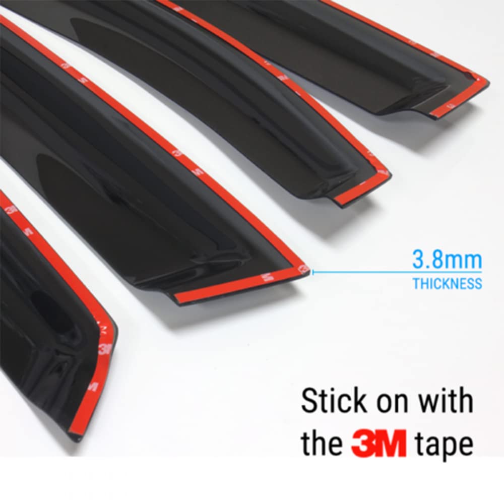 2007-2017 Jeep Compass Car Window Visor Vent Shade Deflector - Sun & Rain Guards for UV Protection & Weather Resistance - Perfect for Road Trips & Outdoor Adventures