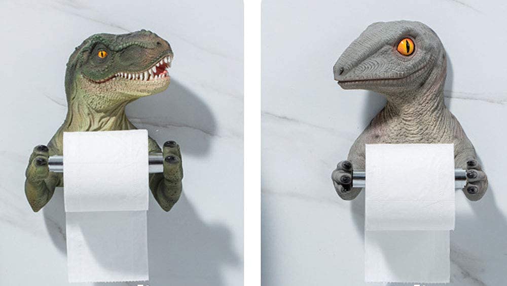 Dinosaur Toilet Paper Holder - 3D Wall Mounted Bathroom Tissue Roll Rack for Kids Room, Dino Themed Decor - Perfect for Children's Bathroom, Playroom & Dinosaur Nursery