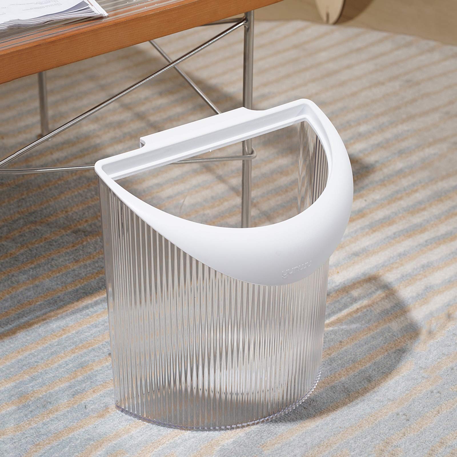 Wall Mounted Transparent Kitchen Trash Can - Under Sink Hanging Waste Bin for Cabinet Door, Plastic Garbage Storage Bucket for Recycling - Perfect for Small Spaces, RVs & Apartments