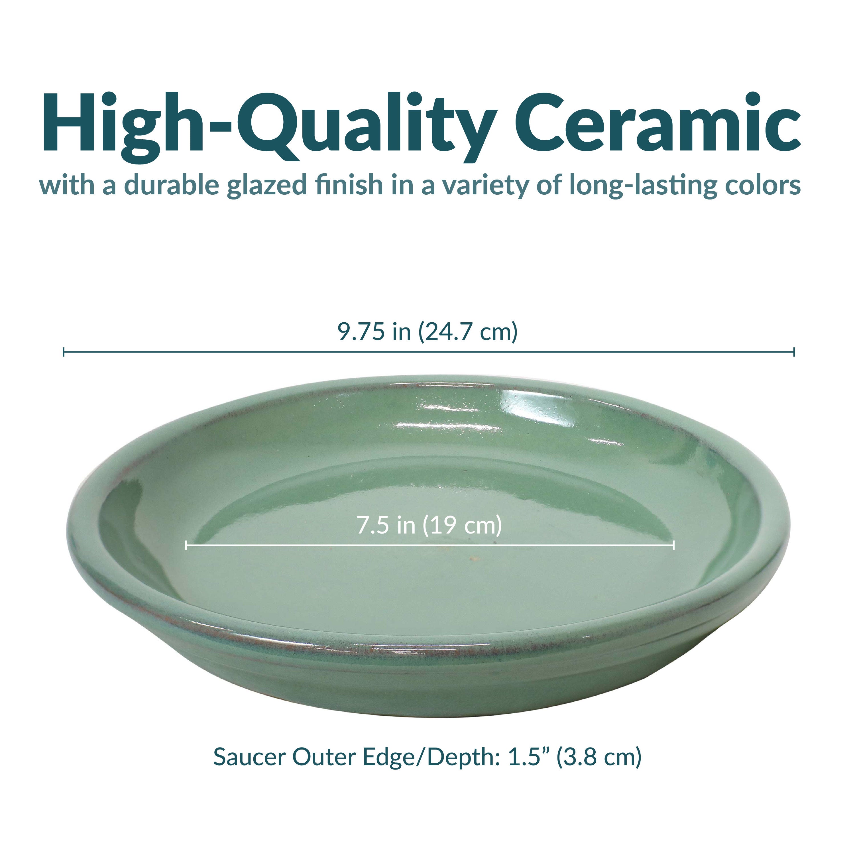 Sunnydaze 4-Pack Glazed Ceramic Plant Saucers for Indoor & Outdoor Potted Plants – Perfect for Home, Garden, and Patio Decor