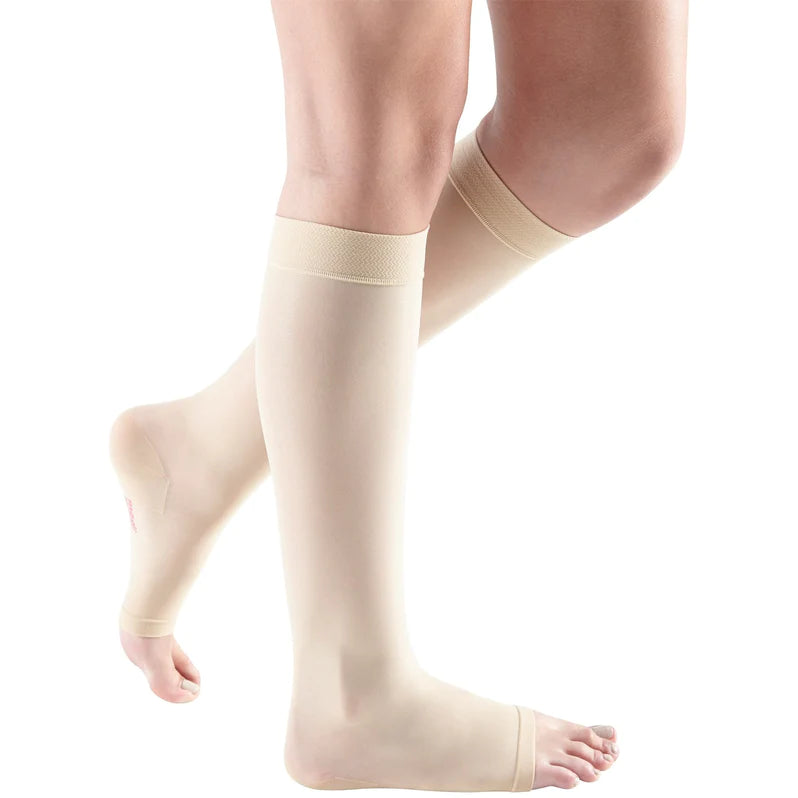 Medi Sheer & Soft 15-20mmHg Open Toe Compression Socks for Women - Calf Length Support Stockings for Circulation, Swelling Relief & All-Day Comfort - Perfect for Travel, Work & Pregnancy
