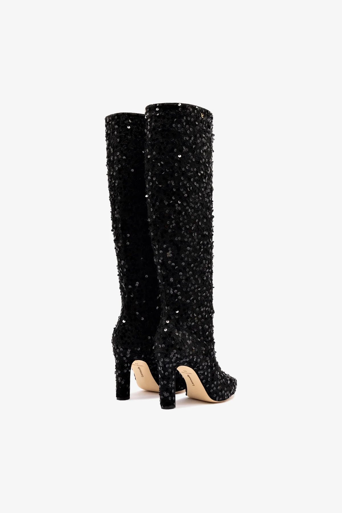 Cindy Black Sequin High Boots for Women - Stylish Party & Evening Wear - Perfect for Night Out, Club, and Special Occasions