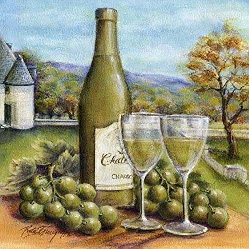 RB-Vin Blanc Accent Tile by Rita Broughton - Premium Ceramic Wall & Floor Tile for Kitchen Backsplash, Bathroom, and Fireplace Decor