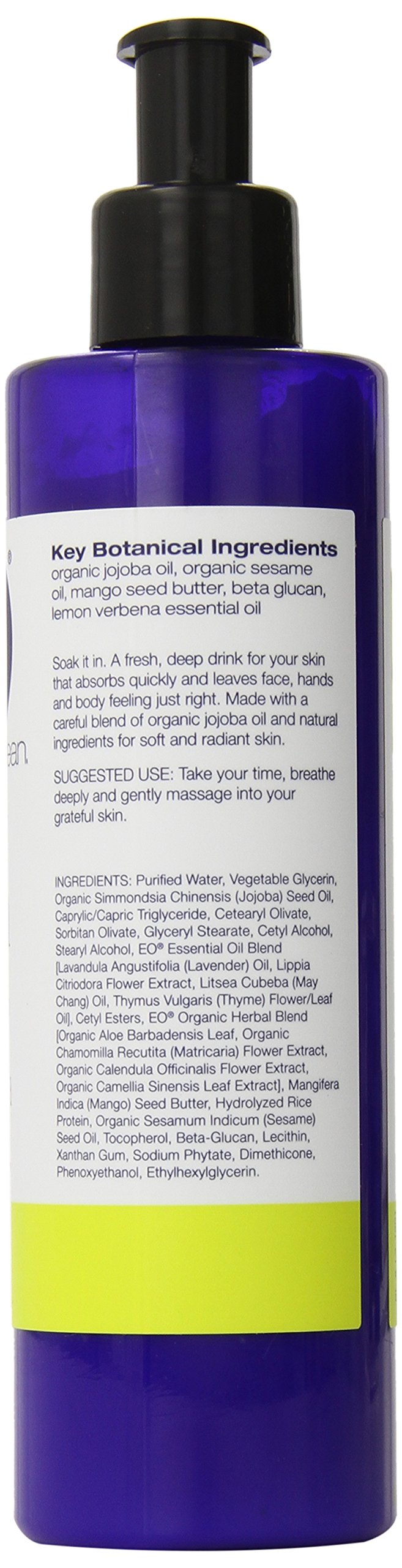 EO Body Lotion - Lemon Verbena Scent, 8 oz | Hydrating & Nourishing Moisturizer for Dry Skin | Perfect for Daily Use & Spa Days