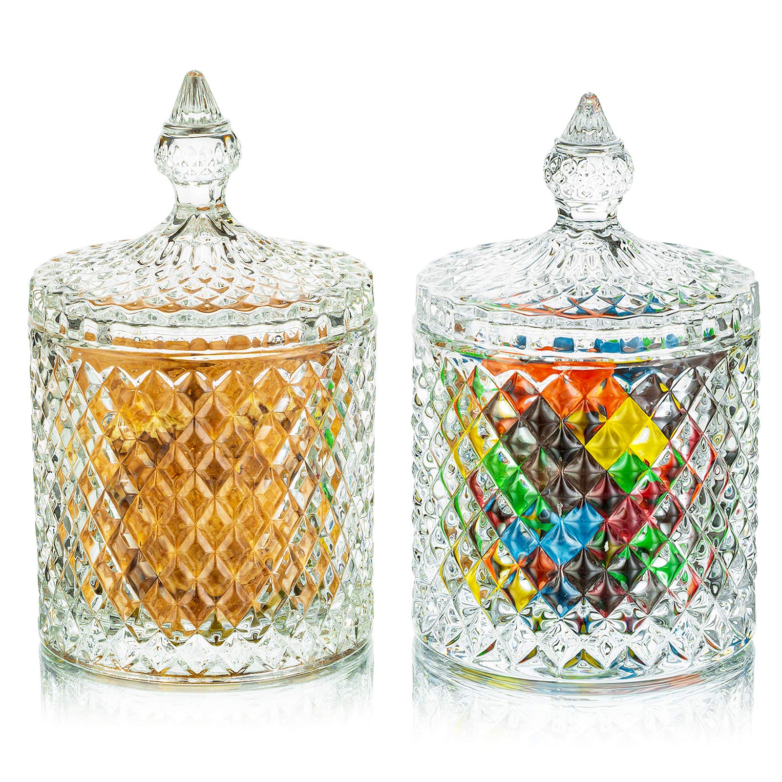 Glass Candy Jars with Lids - Transparent Cookie Jars for Candy Buffet, Wedding & Party Decor - Large Airtight Containers for Flour, Sugar & Kitchen Storage - Perfect for Dessert Displays, Candy Buffets & Home Organization