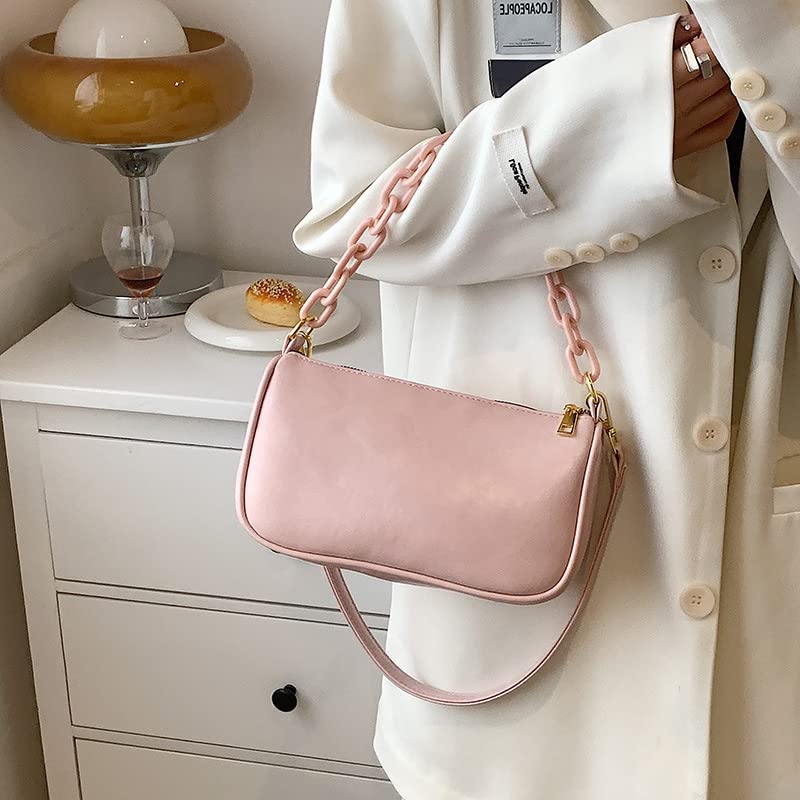 Stylish Pink Small Square Shoulder Bag for Women - Casual Fashion Underarm Messenger Purse - Perfect for Work, Travel & Everyday Use