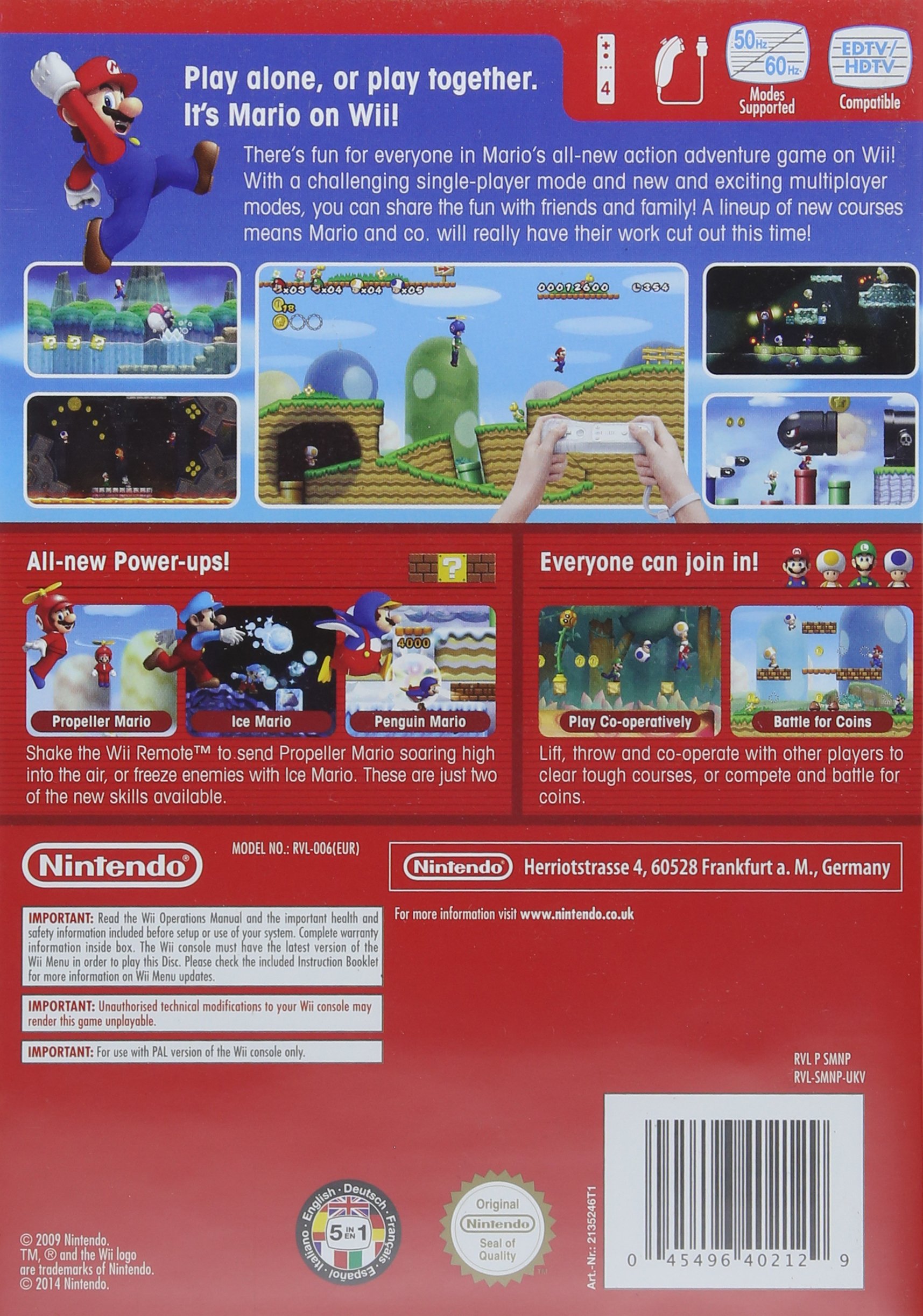 New Super Mario Bros. Wii Game - Nintendo Selects Edition | Family-Friendly Multiplayer Adventure | Perfect for Game Nights & Birthday Parties