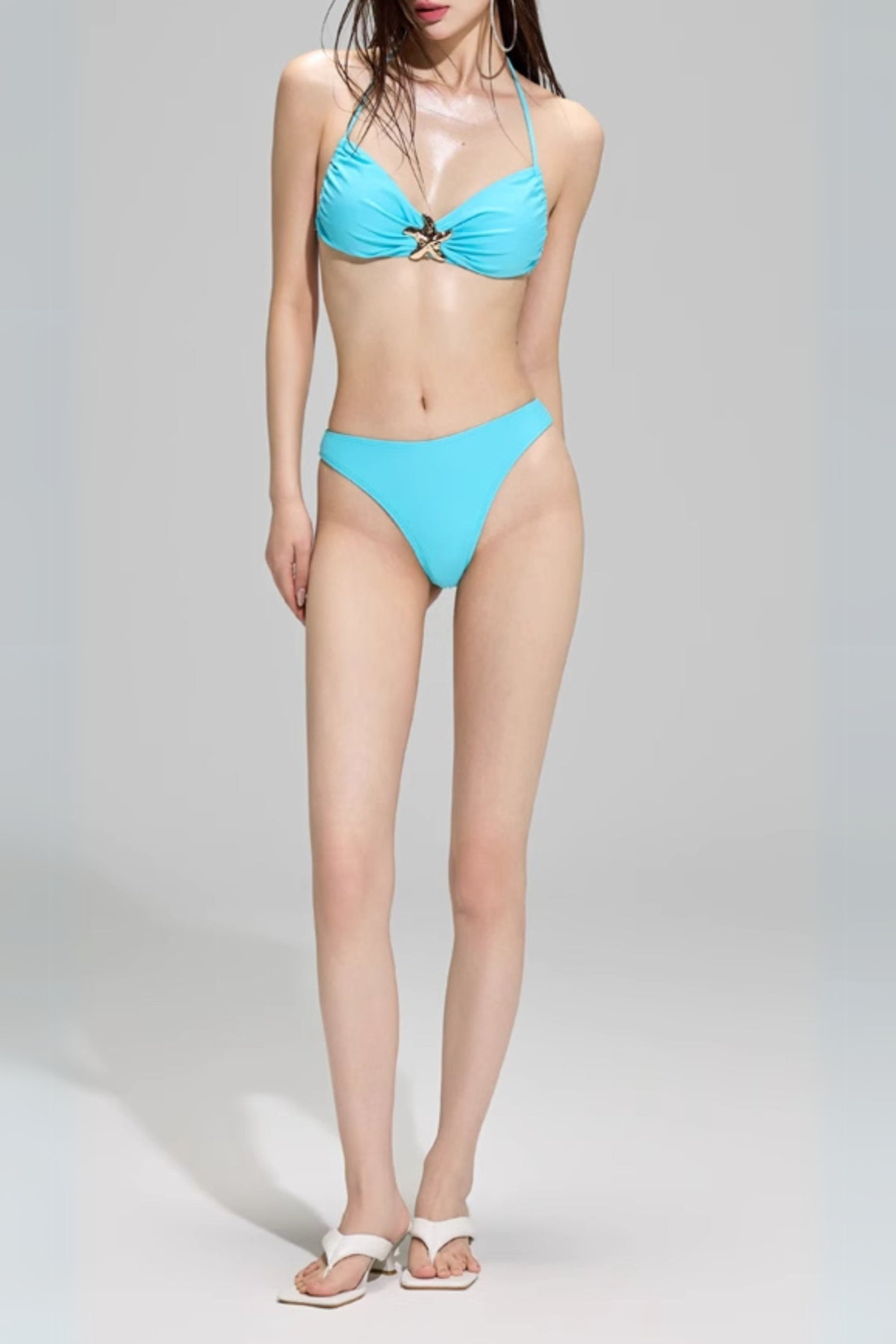 Deidra Blue Starfish 3-Piece Swimsuit Set | Sexy Bikini with Matching Cover Up | Perfect for Beach Vacation & Pool Party