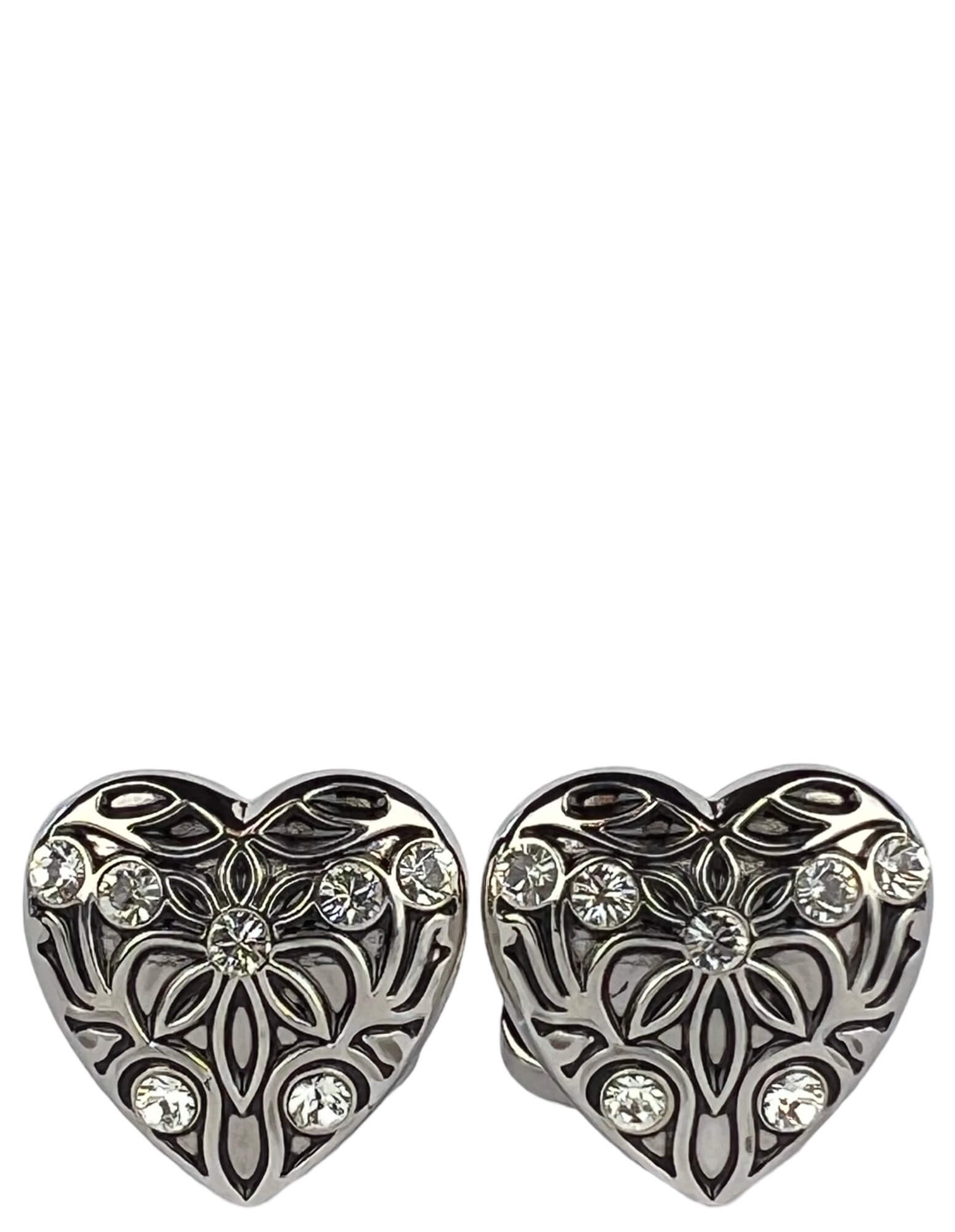 DÉCLIC Diamond Heart Cufflinks for Men - Sterling Silver Dress Shirt Accessories - Perfect for Weddings, Prom & Formal Events