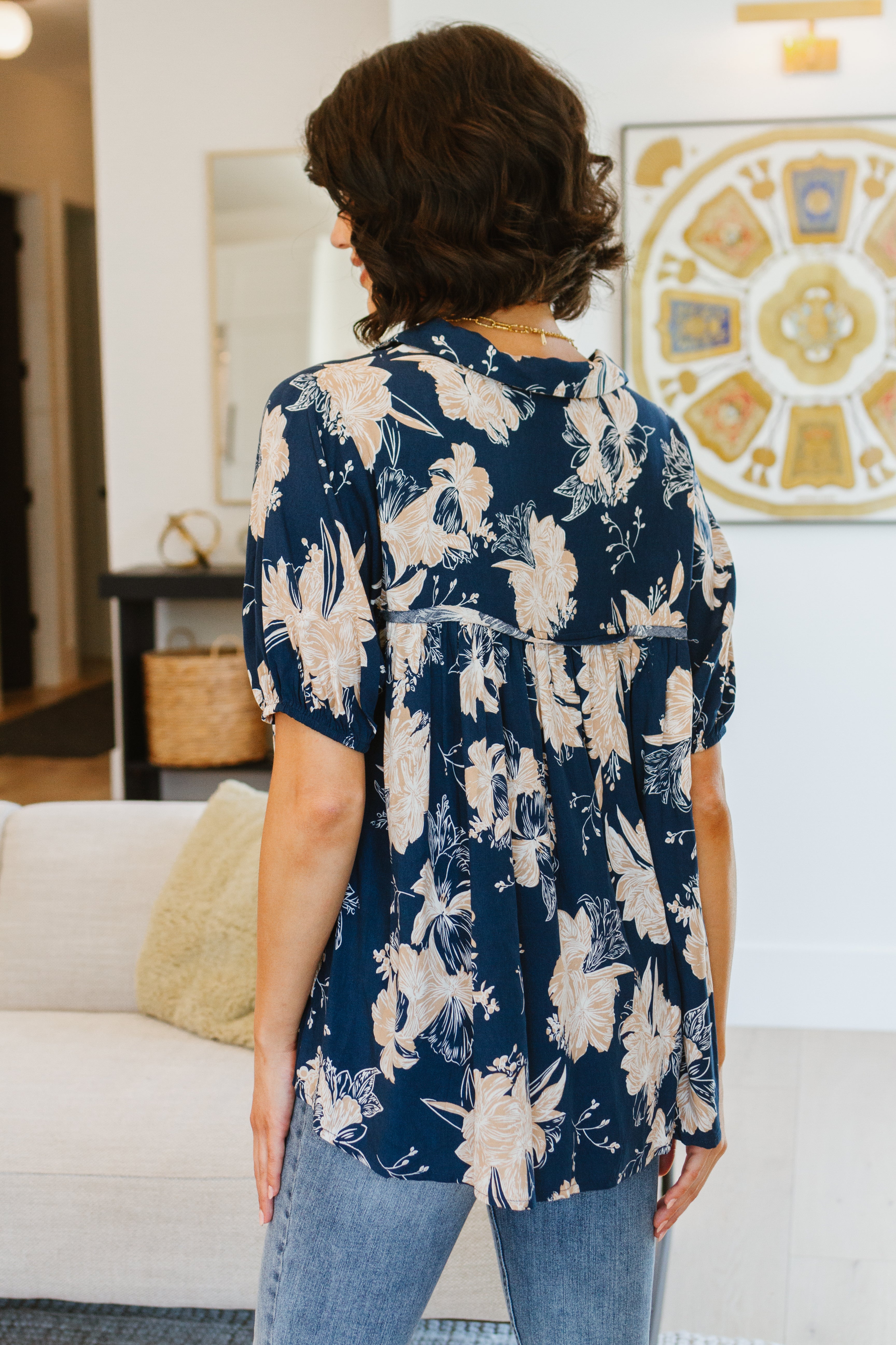 Just Coasting Floral Blouse - Women's Elegant Floral Print Top for Casual Wear, Office & Date Night Outfits | Perfect for Spring & Summer Fashion
