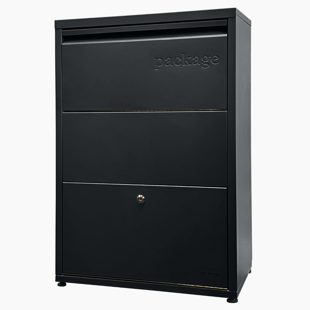 Secure Outdoor Package Delivery Box - 29.5x20.5x10.5 Inch Anti-Theft Parcel Drop Box with Free Standing Design (Black) - Perfect for Porch, Front Door & Home Security