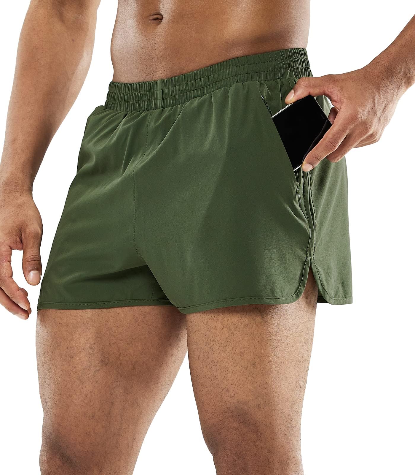 MIER Men's 3 Inch Quick Dry Running Shorts - Lightweight Water Resistant Athletic Workout Lined Shorts with Mesh Liner - Perfect for Jogging, Gym Training & Outdoor Sports