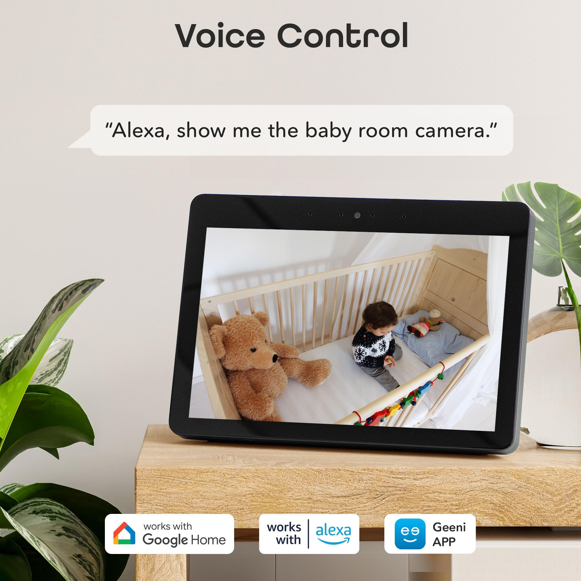 Geeni Glimpse 1080p WiFi HD Smart Security Camera - Indoor Home Monitoring with Motion Detection & Voice Control - No Hub Required - Works with Alexa & Google Assistant - Perfect for Baby Monitoring, Pet Watching & Home Security