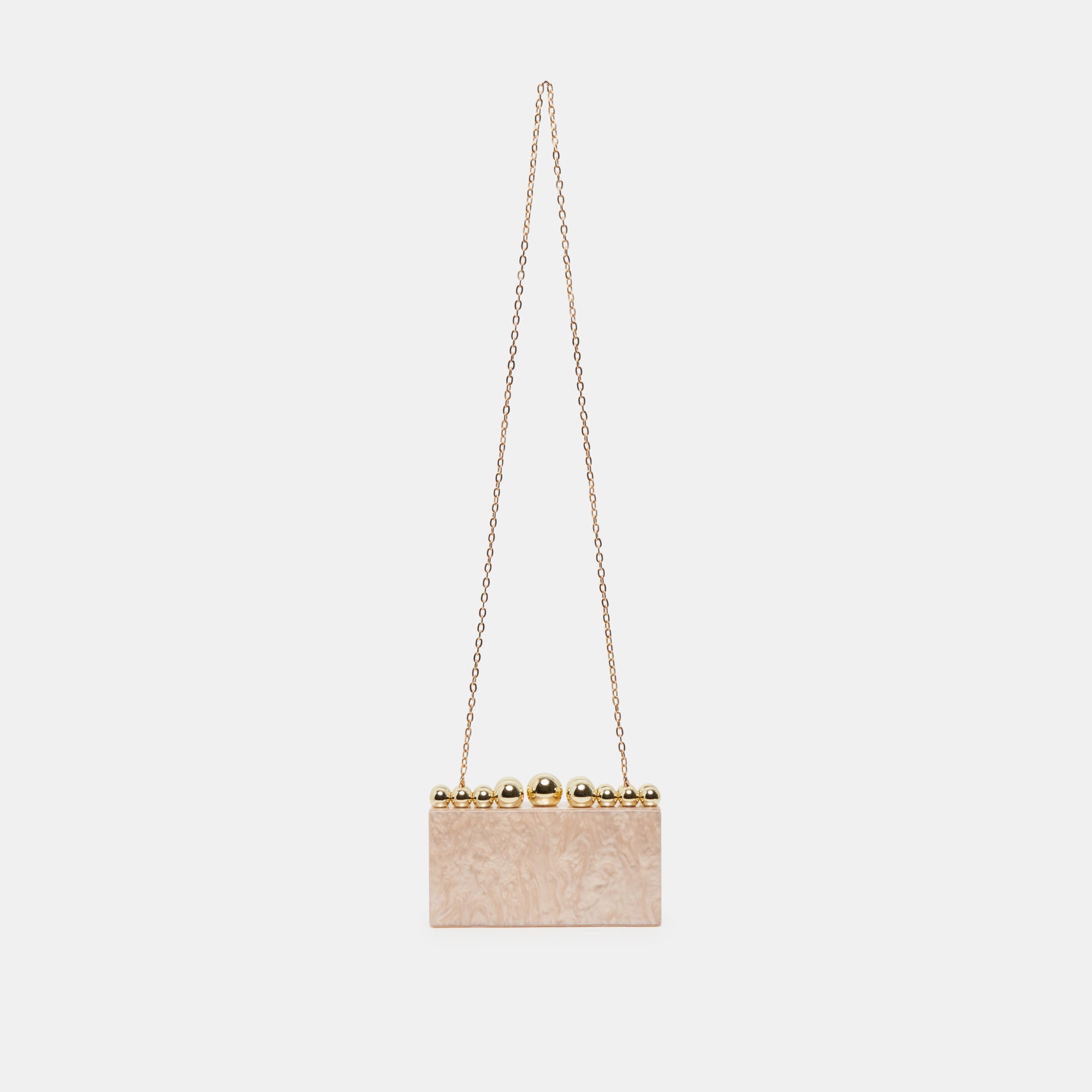 Gerry Clutch Beige Pearl Acrylic Handbag - Elegant Evening Purse for Women, Perfect for Parties, Weddings & Special Occasions