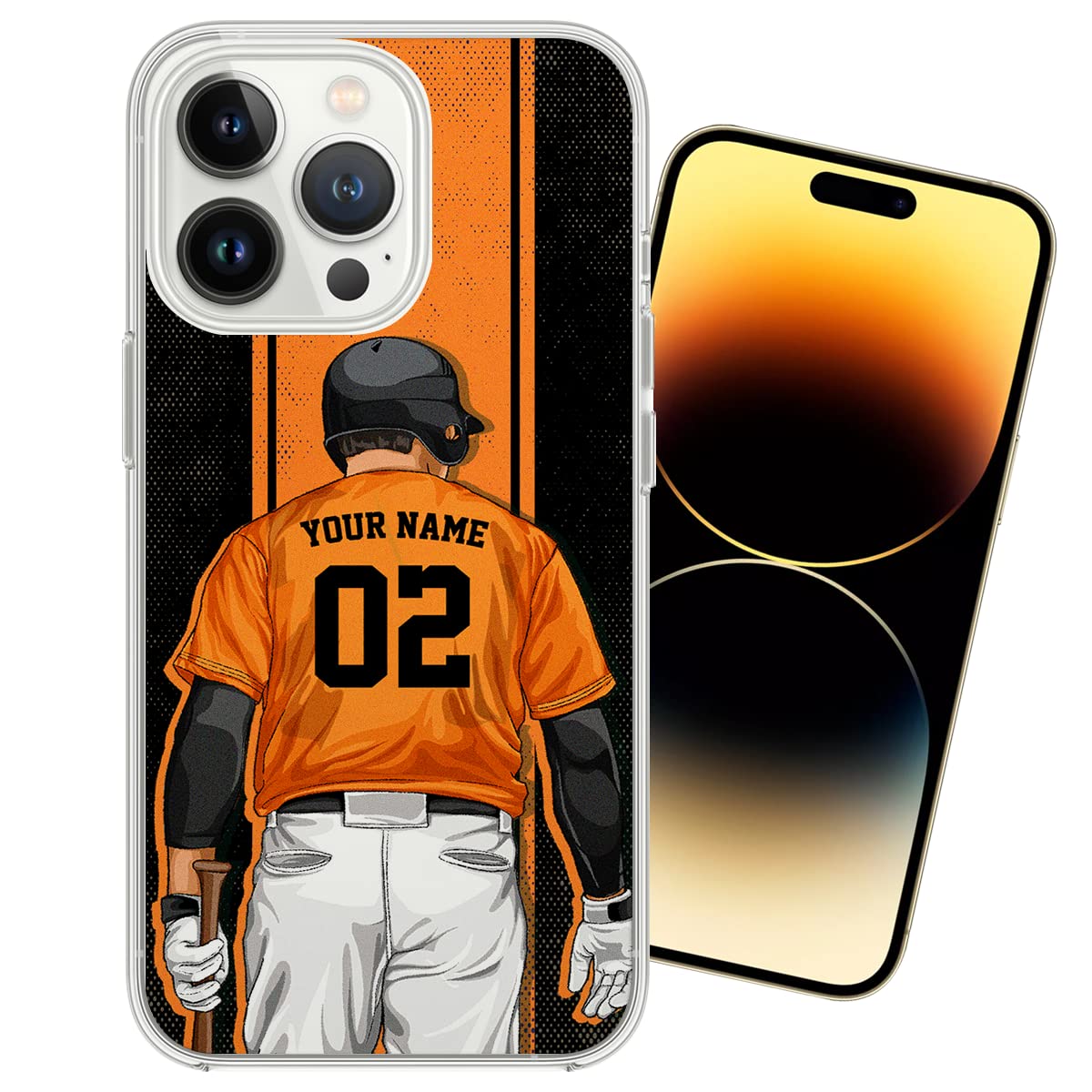Custom Name & Number Personalized Baseball Jersey Phone Case for iPhone 16/15/14/13/12/11/XR/X/XS/8/7 Plus/Mini/Pro Max - Unique Sports Design for Baseball Fans & Team Spirit