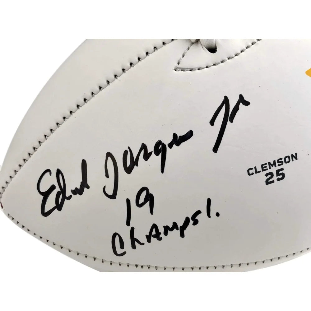 Ed Orgeron Signed LSU White Panel Football - 2019 National Champions Inscribed - JSA COA Authentic Autograph - Perfect for LSU Fans, Collectors & Sports Memorabilia Displays