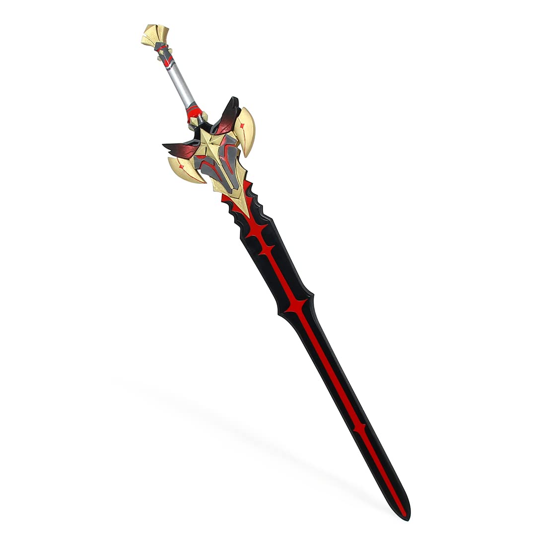 GENYUU Genshin Impact Cosplay Sword - 120cm Detachable Black Sword Prop for Cosplay, Halloween, Anime Conventions & Themed Parties - Portable & Lightweight for Easy Transport