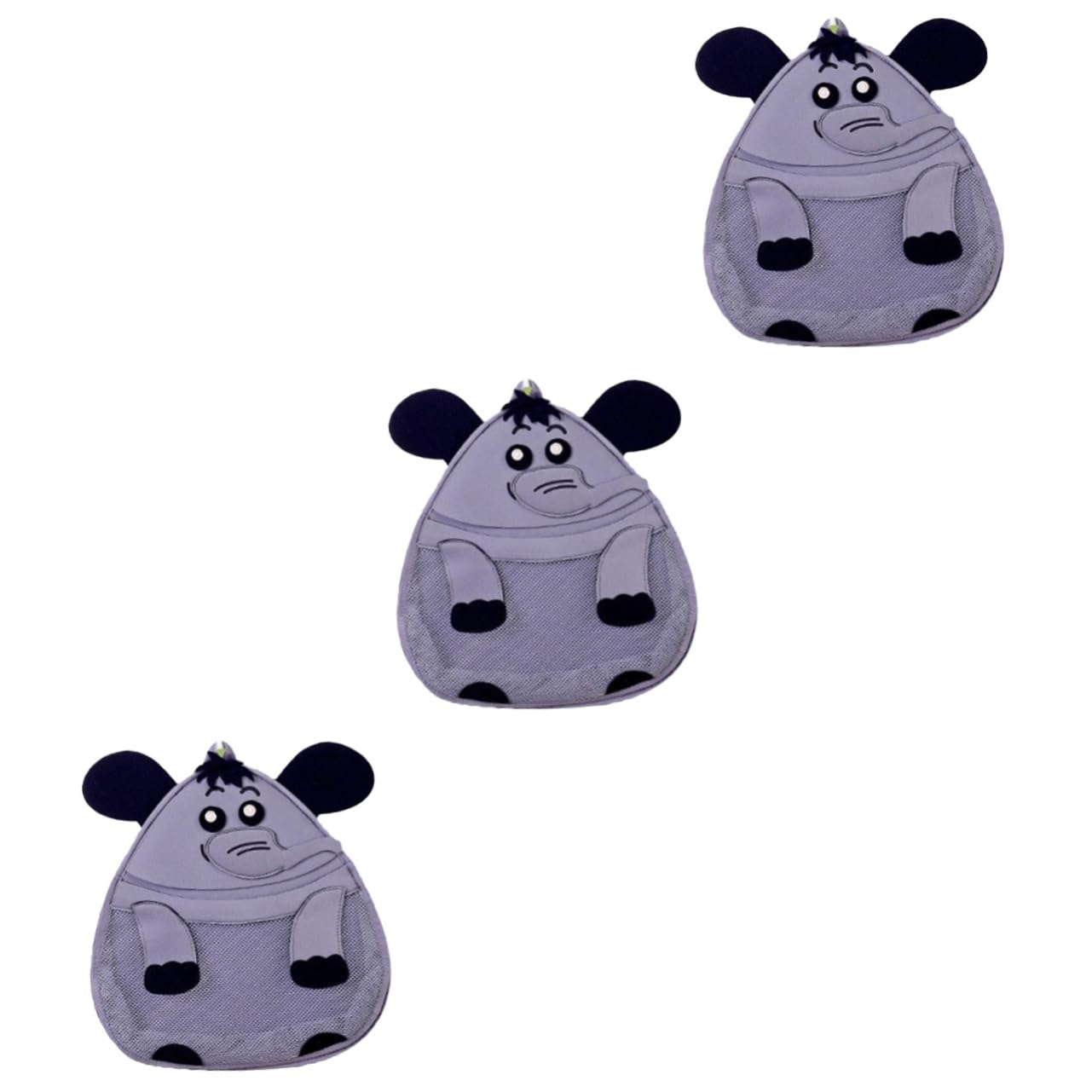 HEMOTON 3-Piece Bath Toy Storage Set - Animal Mesh Organizer Bags with Hooks & Strong Suction Cups for Kids (Elephant Design) - Perfect for Bathroom Organization & Baby Shower Gifts
