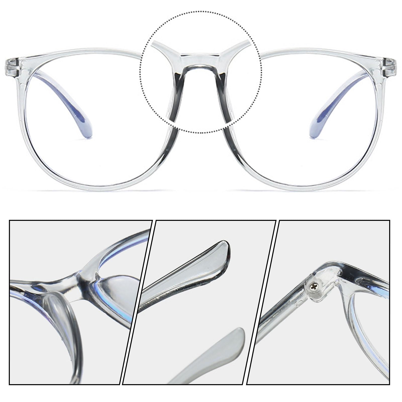 4 Pack Blue Light Blocking Glasses for Women & Gamers - Computer Glasses to Protect Eyes & Reduce Fatigue (Black, Gray) - Perfect for Office Work, Gaming & Screen Time