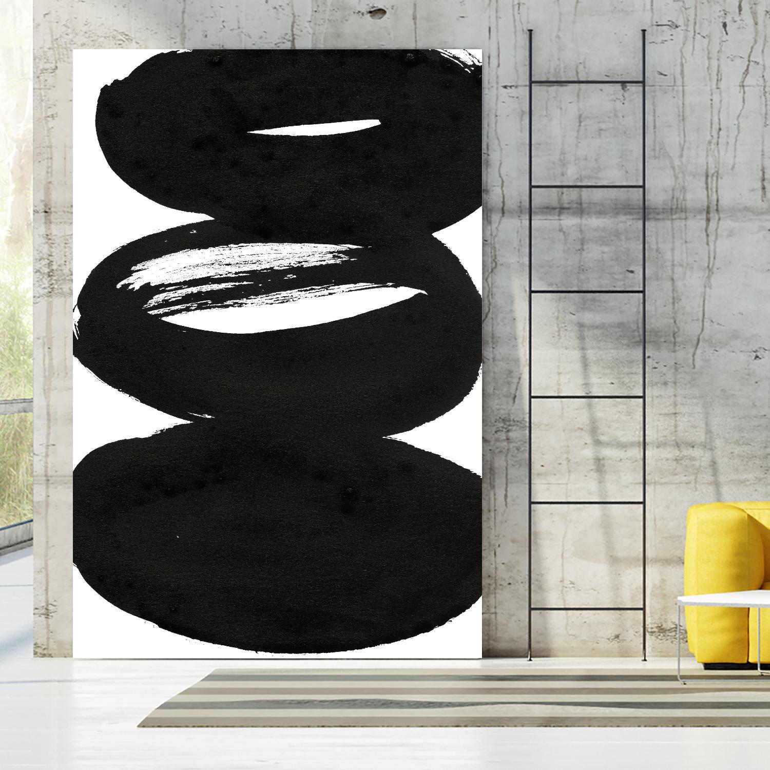 Abstract Black and White Wall Art - Modern Canvas Painting for Home & Office Decor | Perfect for Living Room, Bedroom, or Workspace