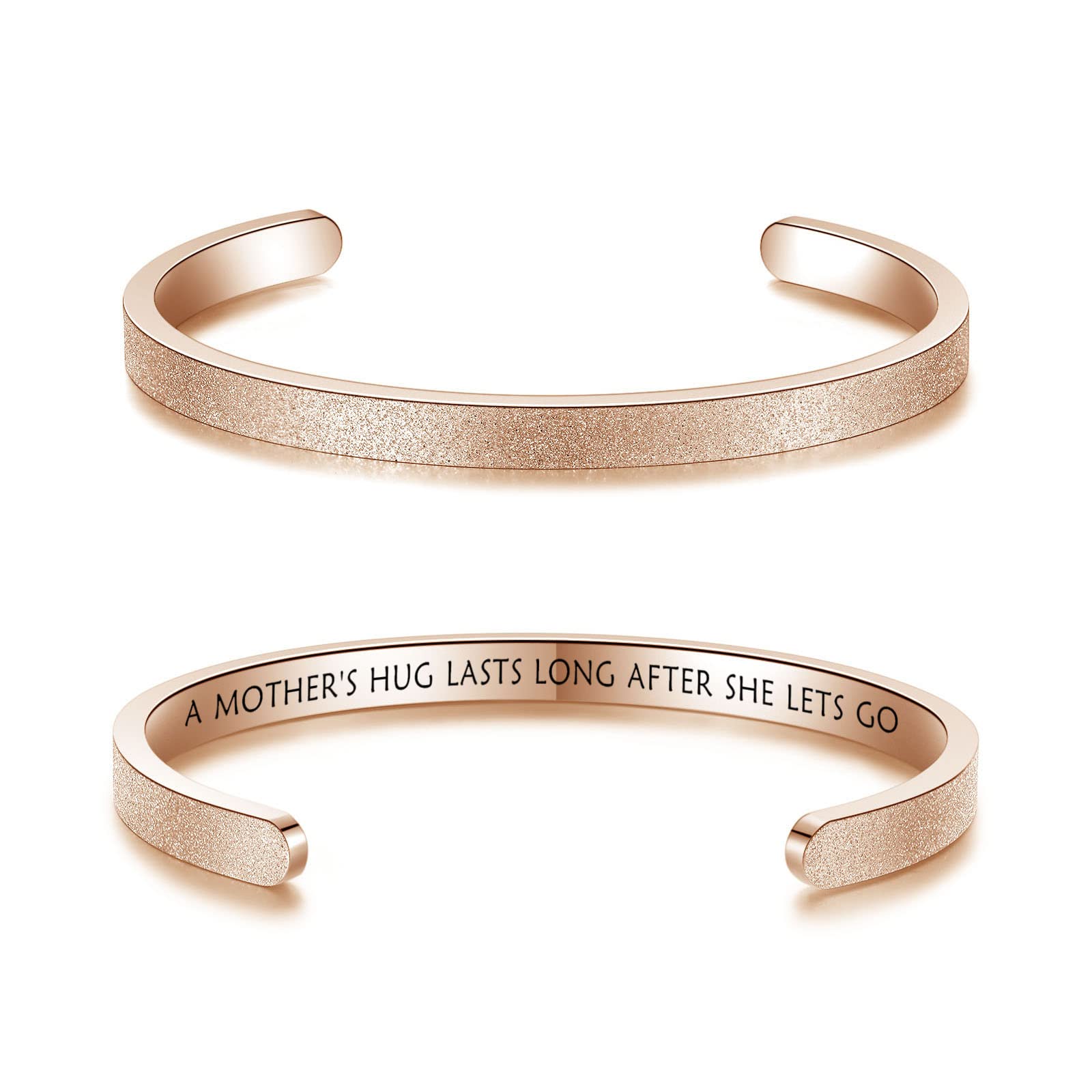 YWQBZ Motivational Bracelet for Women - Inspirational Frosted Cuff Bangle with Hidden Message, Encouragement Gift for Friends (Perfect for Daily Wear, Gifting, and Special Occasions)