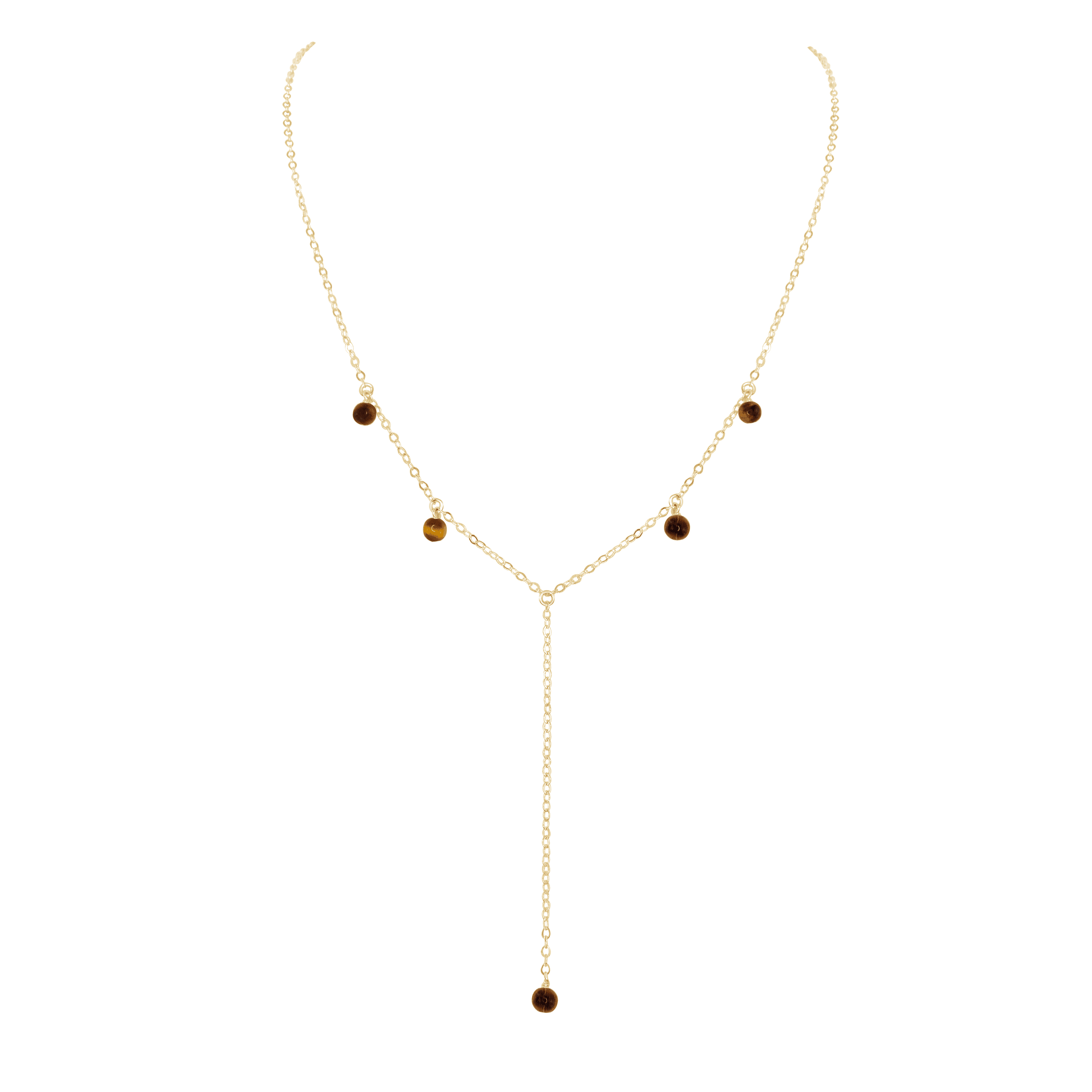 Tiger's Eye Crystal Boho Lariat Necklace - Natural Stone Jewelry for Women | Elegant Layered Statement Piece for Boho Fashion, Spiritual Healing & Everyday Wear
