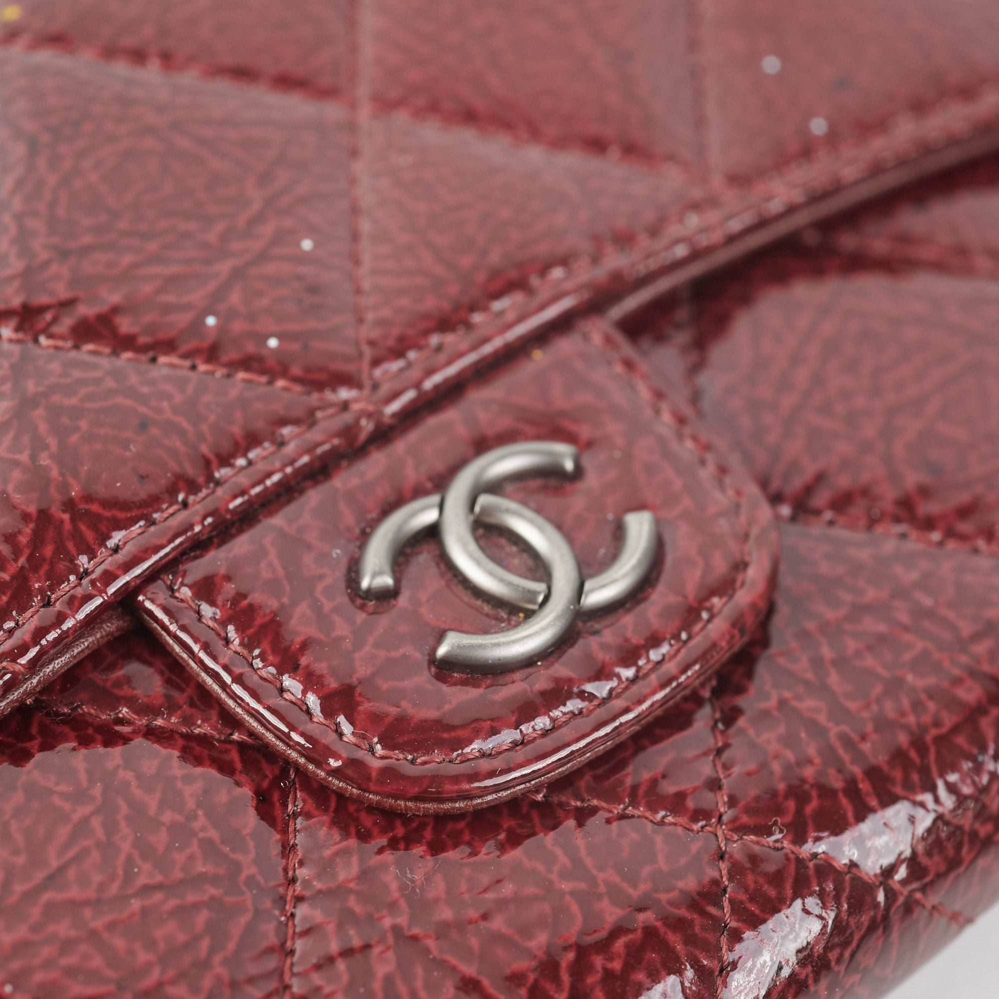 Chanel Long Quilted Patent Leather Burgundy Wallet for Women | Luxury Designer Card Holder & Money Organizer | Perfect for Everyday Use, Travel, and Gifting
