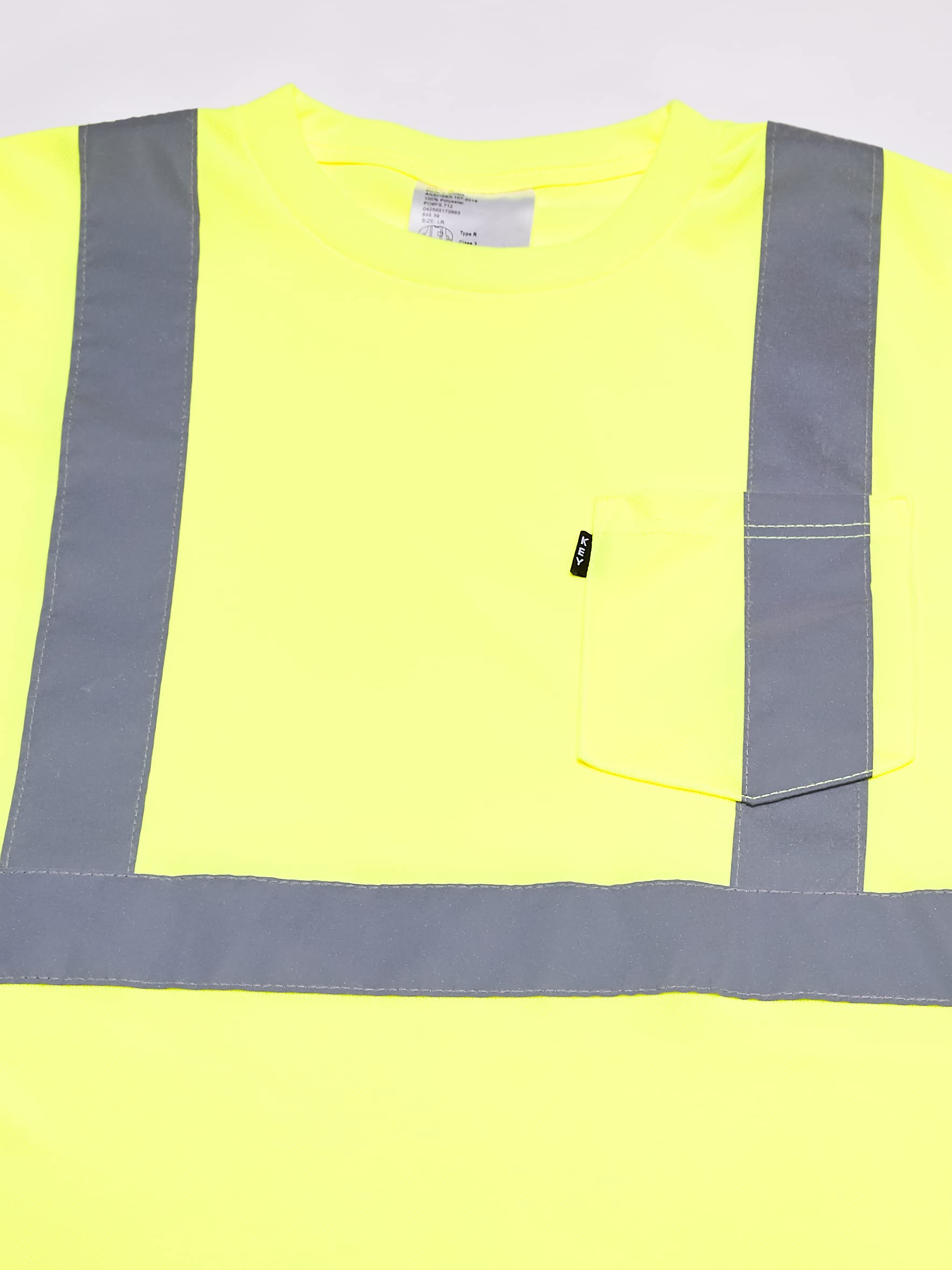 High Visibility Men's Long Sleeve Waffle Tee with Reflective Stripes for Work Safety