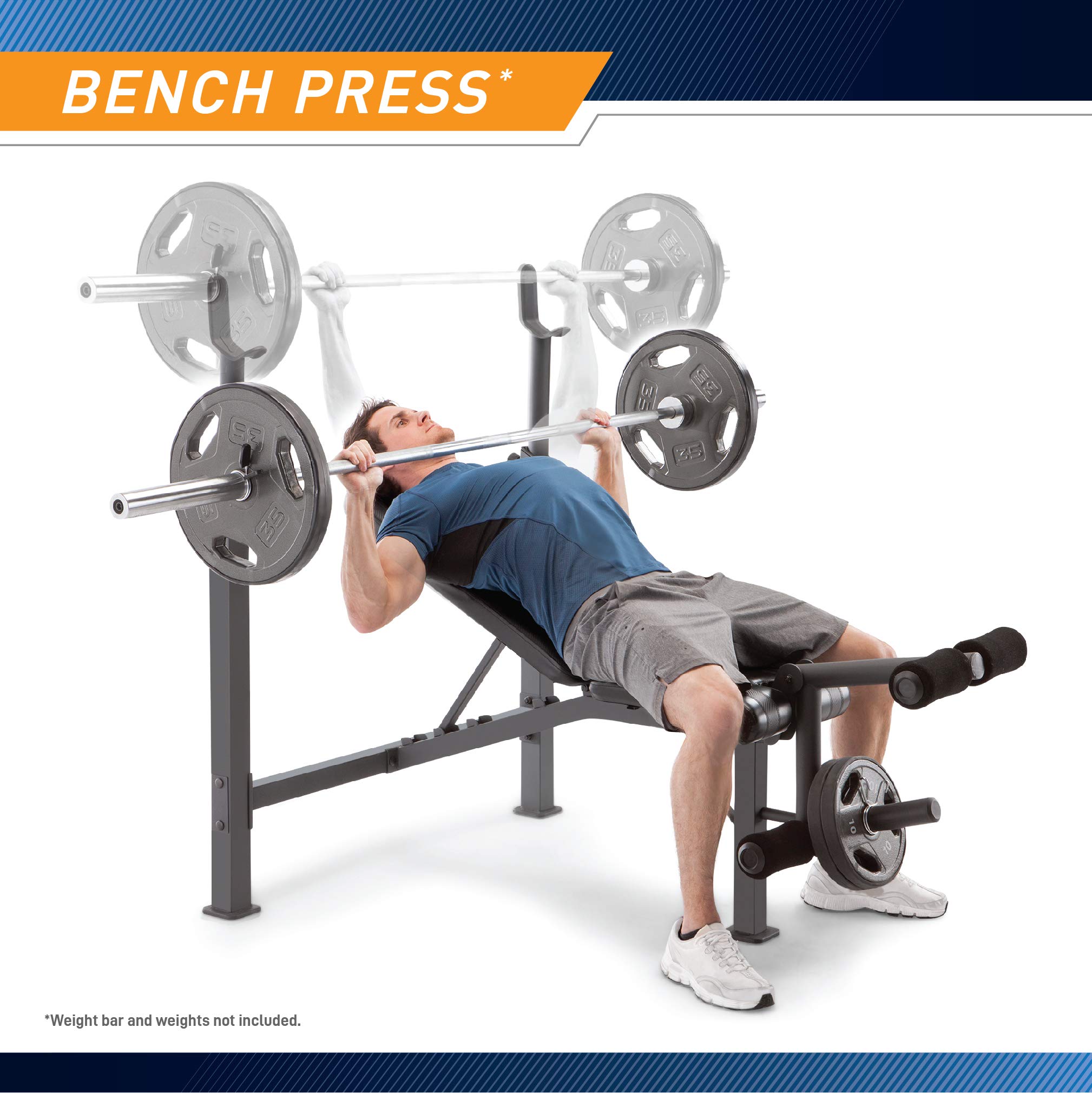 Marcy CB-729 Adjustable Olympic Weight Bench with Leg Developer - Heavy Duty Strength Training Equipment for Home Gym, Weight Lifting & Bodybuilding (Black) | Perfect for Home Workouts, CrossFit & Fitness Training