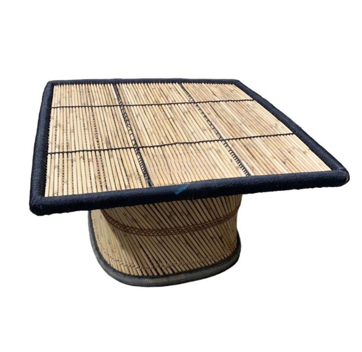 Handmade Bamboo Square Coffee Table - Multi-Color Modern Side Table for Living Room, Patio & Balcony - Eco-Friendly Home Decor Accent Piece
