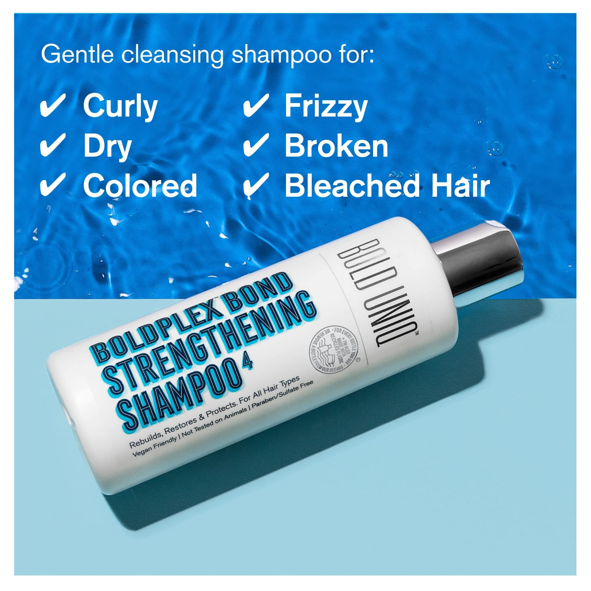 BOLD UNIQ BoldPlex Bundle - Hair Repair Treatment Set with Bond Restore, Hydrating Shampoo & Conditioner, Nourishing Serum - For Dry, Damaged, Curly, Colored, Frizzy, Broken & Bleached Hair - Salon Quality At-Home Care for Soft, Shiny & Healthy Locks