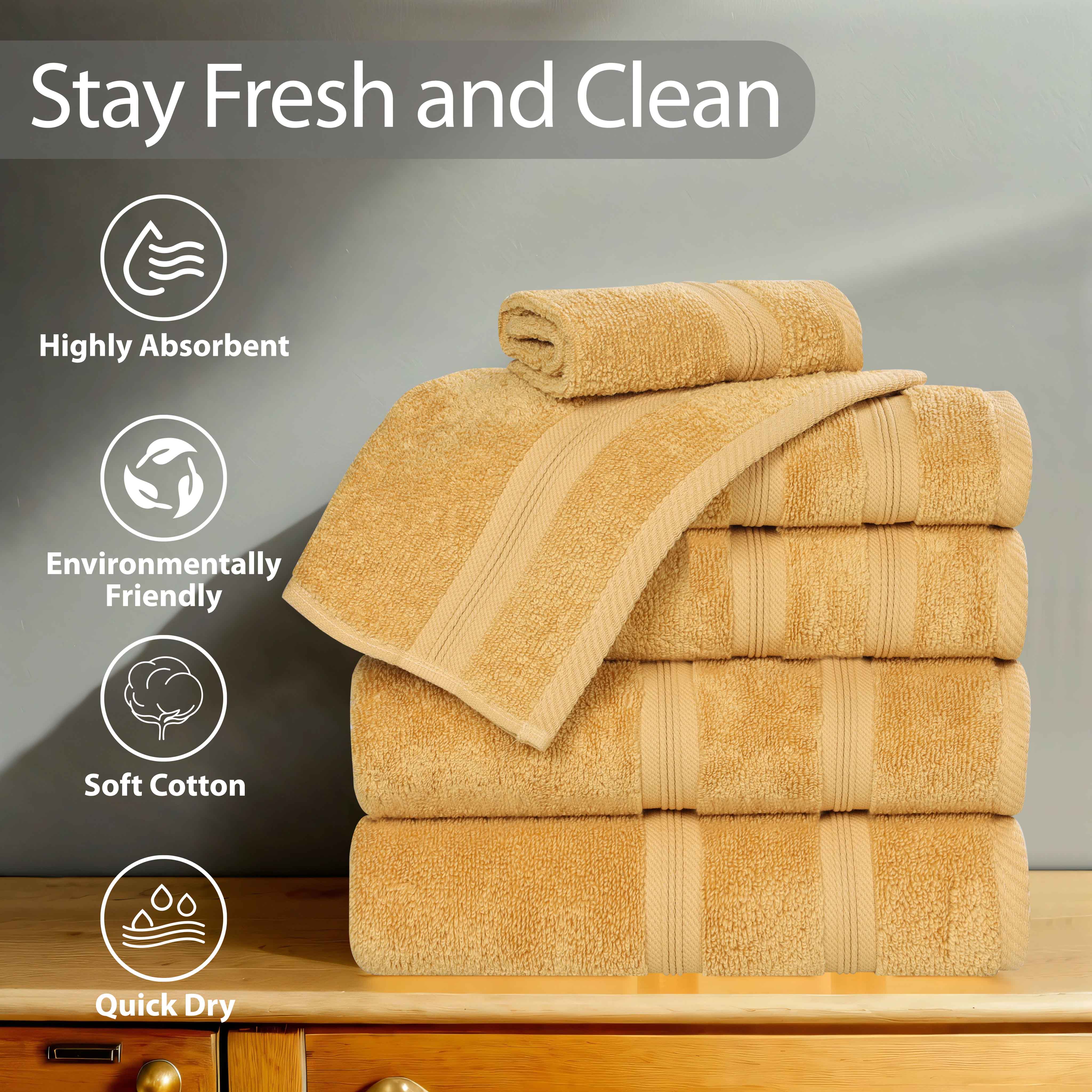 Premium Smart Dry Zero Twist Cotton Bath Towels Set of 2 - Ultra Soft, Absorbent Medium Weight Bath Sheets for Spa, Gym & Luxury Home Use