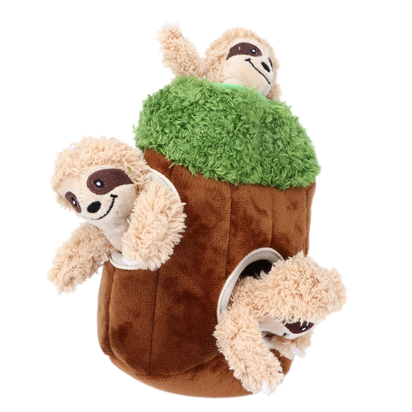 Interactive Squeaky Plush Dog Toys for Hide & Seek Games - Sloth Puzzle Fun