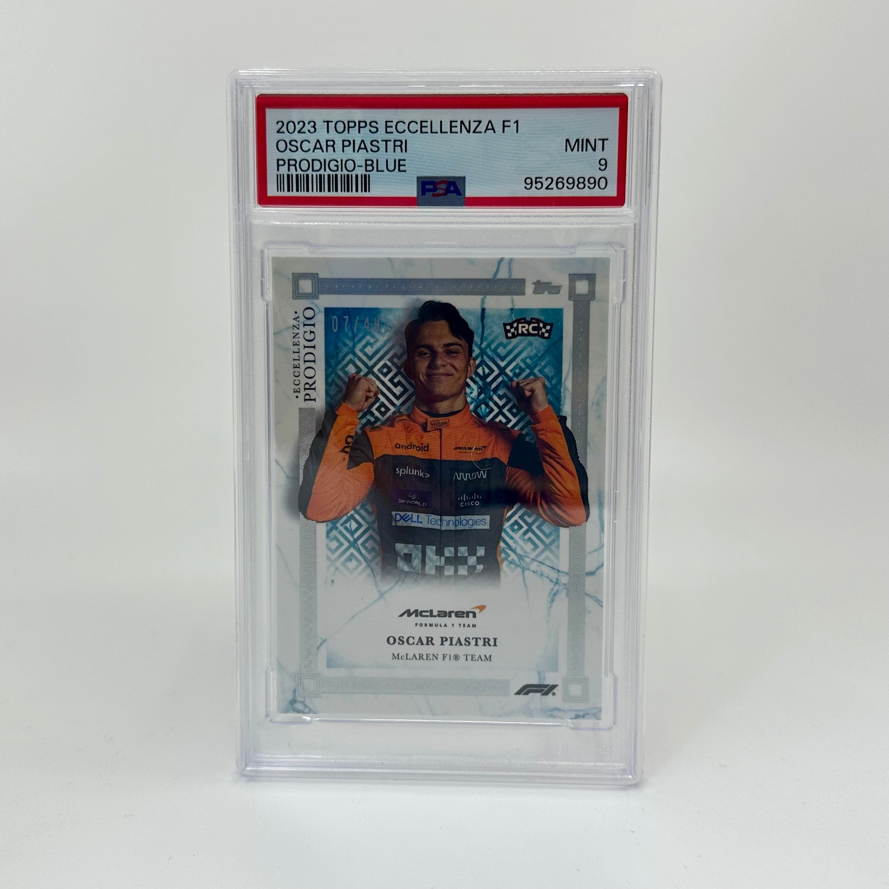 2023 Oscar Piastri Blue Eccellenza Prodigio PSA 9 07/49 Trading Card - Perfect for Collectors, Sports Memorabilia Display, and Investment Portfolio