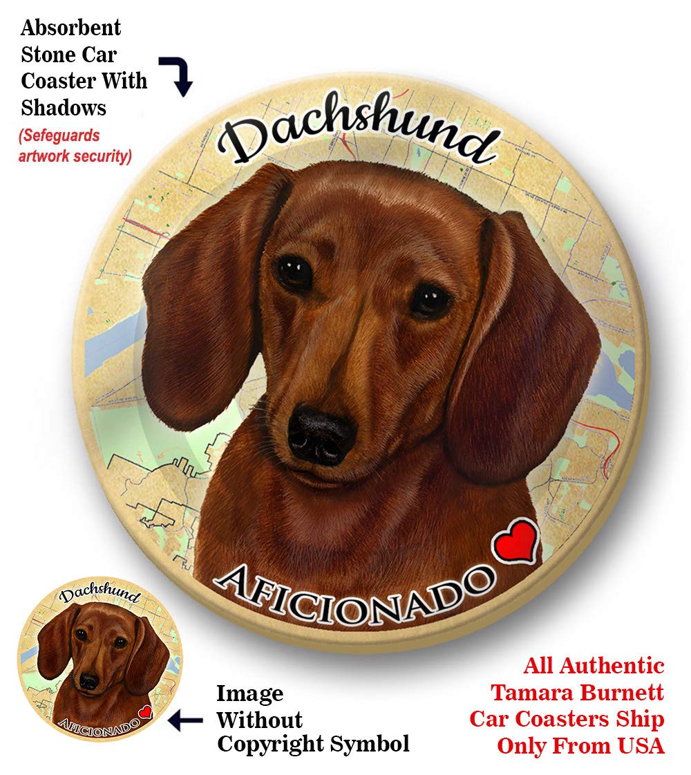 Smooth Red Dachshund Pet Coaster - Absorbent Ceramic Cup Holder for Cars & Home