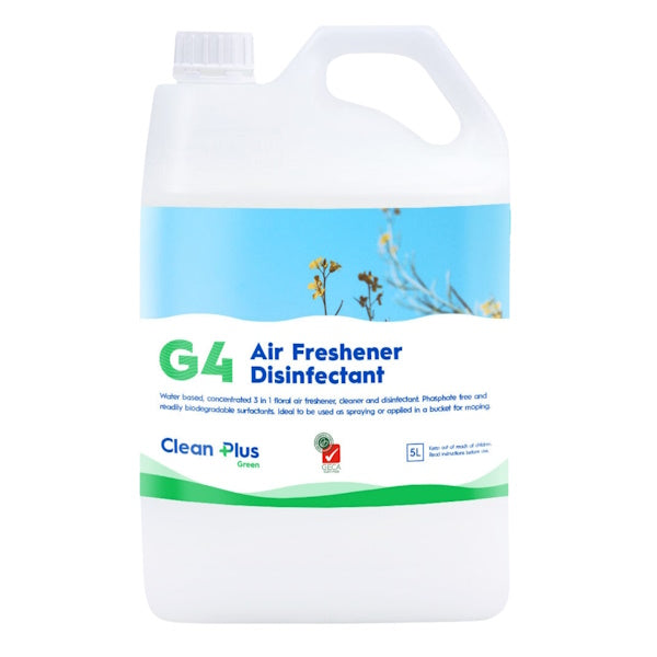 Clean Plus G4 Air Freshener Disinfectant Spray - Eliminates Odors & Kills Germs - Home, Office, Car & Pet Areas - Fresh Scent for Indoor Air Purification