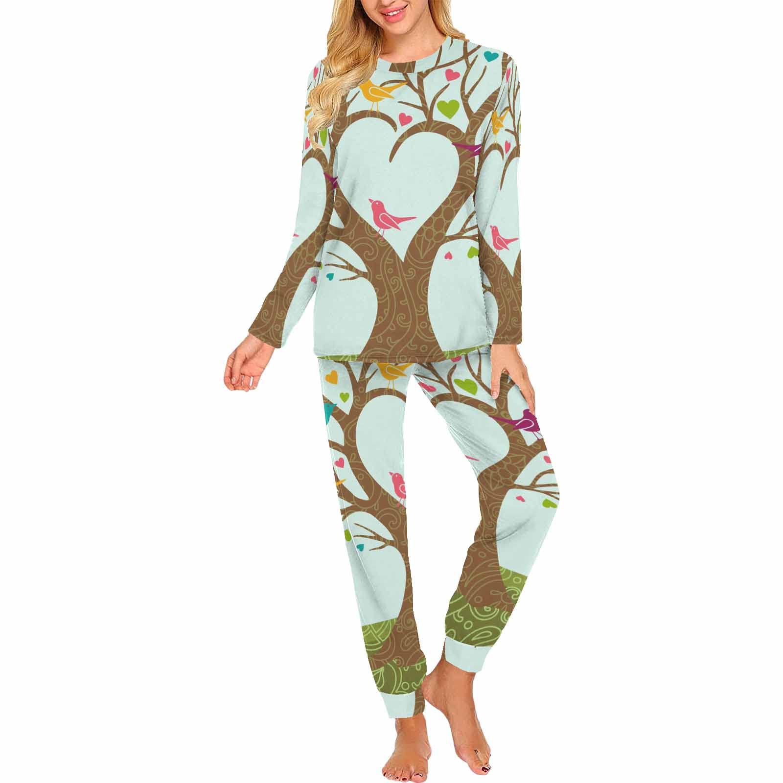 InterestPrint Lucky Fortune Tree Women's 2-Piece Sleepwear Set - Soft Sweatshirt & Comfortable Joggers Pajamas | Cozy Loungewear for Relaxing at Home, Sleeping & Casual Wear