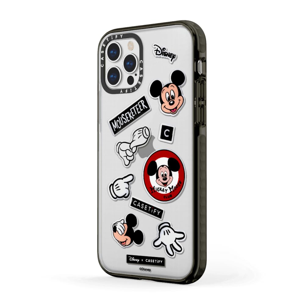CASETiFY Impact Case for iPhone 12 & iPhone 12 Pro - Shockproof Clear Black with Strawberry Design - Slim Protective Phone Cover for Everyday Use, Travel & Outdoor Activities