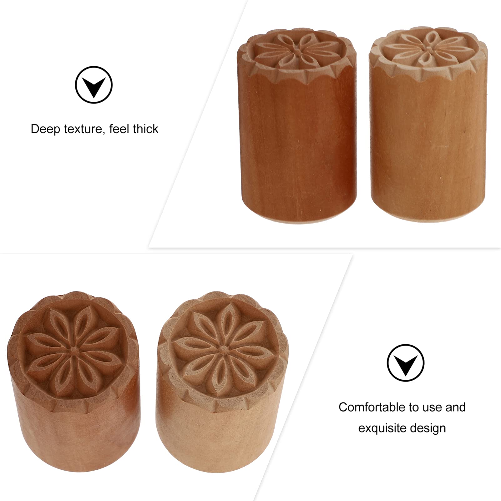2pcs Wooden Dough Stampers for Baking - Handmade Pastry Stamps, Cookie Dough Seals & Baking Tools - Perfect for Homemade Bread, Cookies, Pies & DIY Crafts