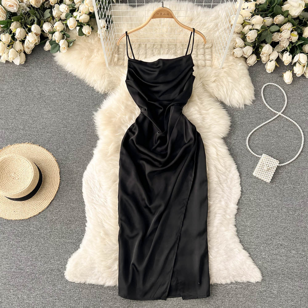 Sexy Fairy Sheath Dress with High Slit & Spaghetti Straps - Elegant Evening Gown for Women | Perfect for Prom, Cocktail Parties & Date Nights