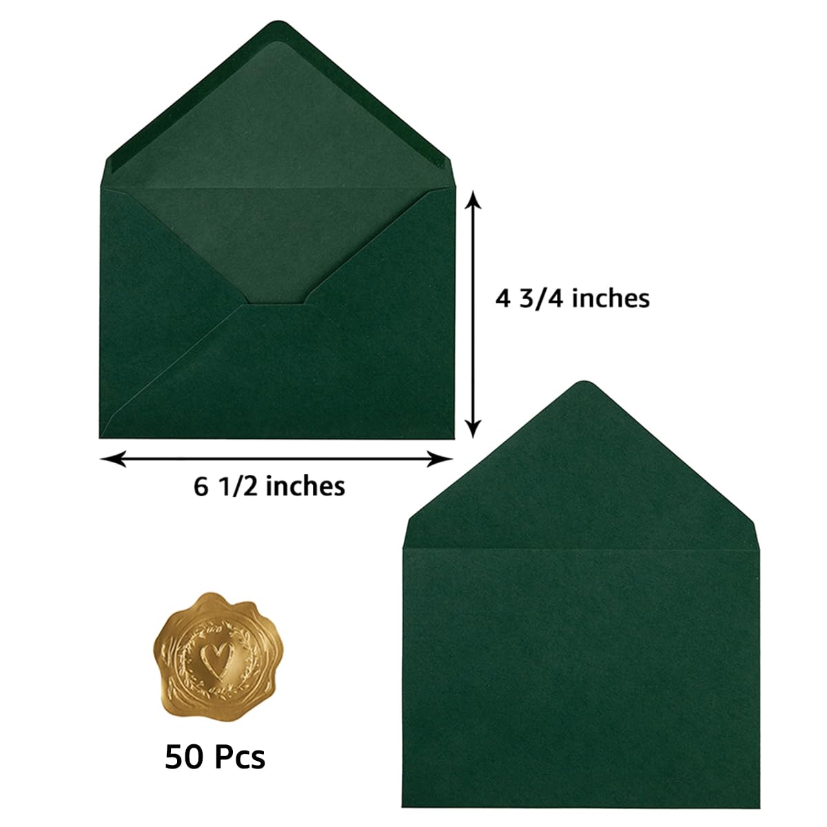 50 Pack A6 Envelopes 4x6 Inches - Perfect for Greeting Cards, Wedding Invitations, Baby Shower, Birthday Party & Photos - 6.5
