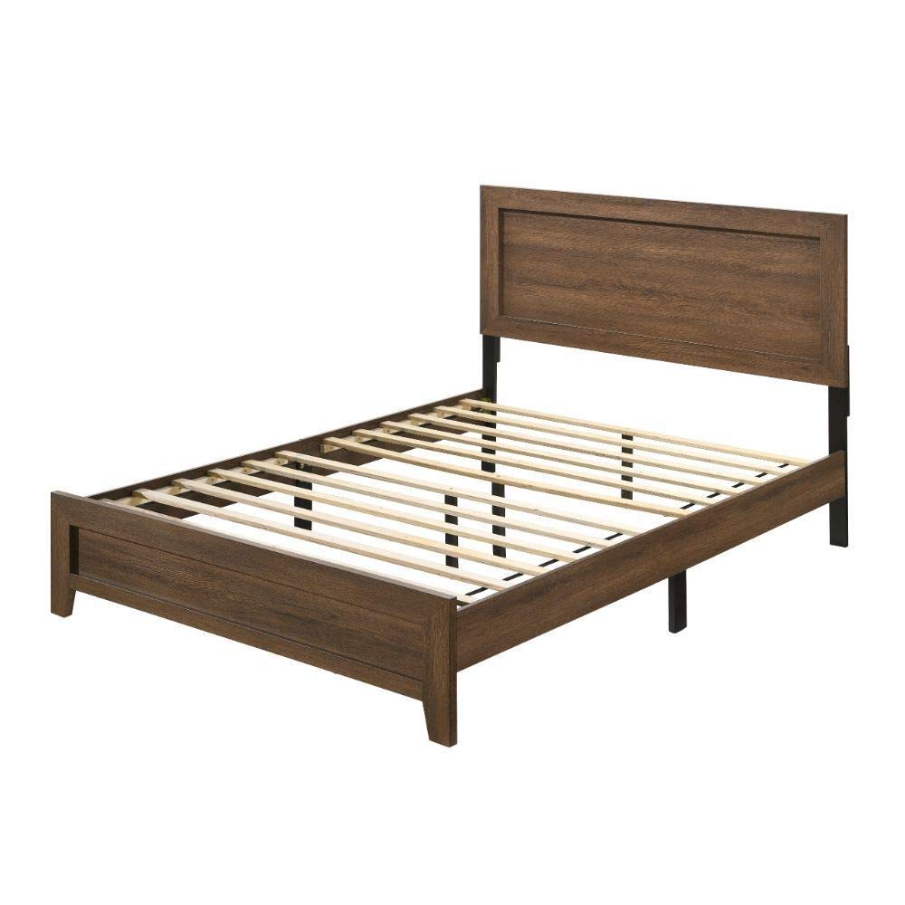 Takefuns Miquell Eastern King Size Bed Frame - Solid Oak Wood Platform Bed with Headboard, 28047EK | Modern Bedroom Furniture for Master Bedroom & Guest Room