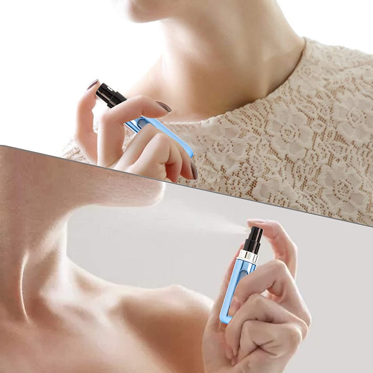 Portable Mini Refillable Perfume Atomizer Bottle - 4 Pack Travel Perfume Spray for Women & Men, Leak-Proof Scent Pump Case for Purse, Gym, Office & Vacation - Random Color PVC Perfume Bottles