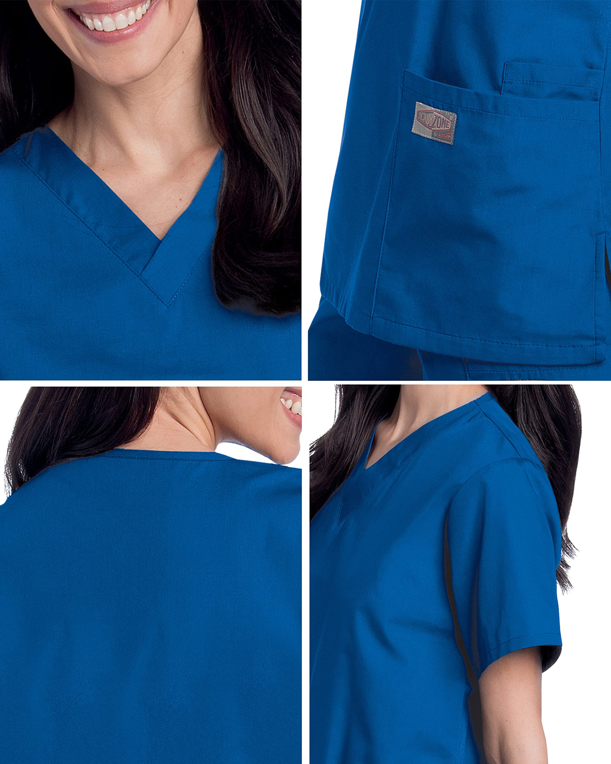 Landau Scrub Zone Relaxed Fit 2-Pocket V-Neck Scrub Top for Women 70221 - Comfortable Medical Uniform for Nurses & Healthcare Workers - Perfect for Hospitals, Clinics & Long Shifts