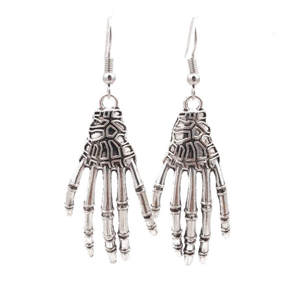 WEILYDF Halloween Earrings for Women - Trendy Retro Carved Palm Drop Dangle Earrings, Gothic Rock Hook Earrings for Girls | Perfect for Halloween Costumes, Parties, and Gothic Fashion Accessories