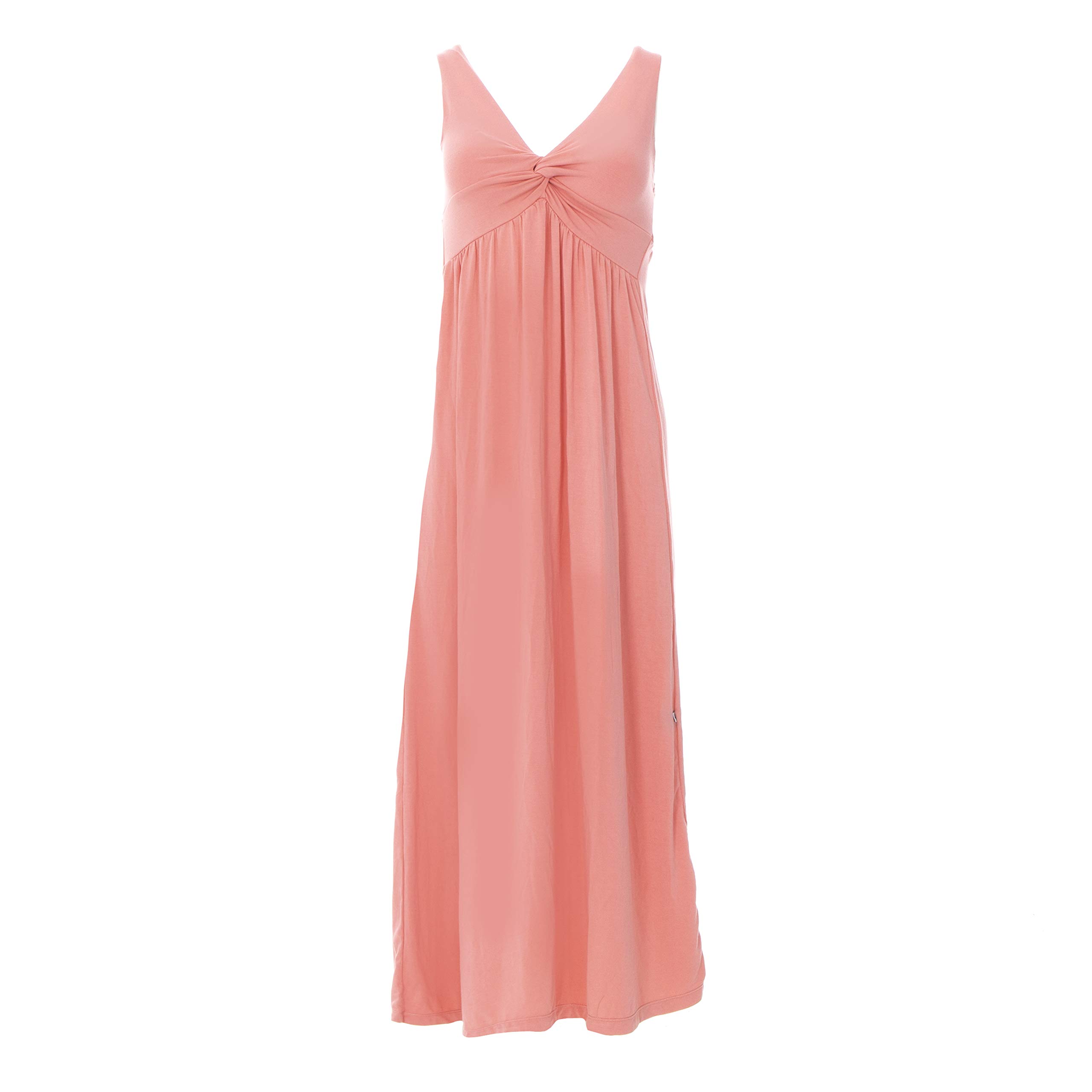 KICKEE Women's Solid Color Simple Twist Nightgown - Soft Sleepwear for Comfortable Nights at Home