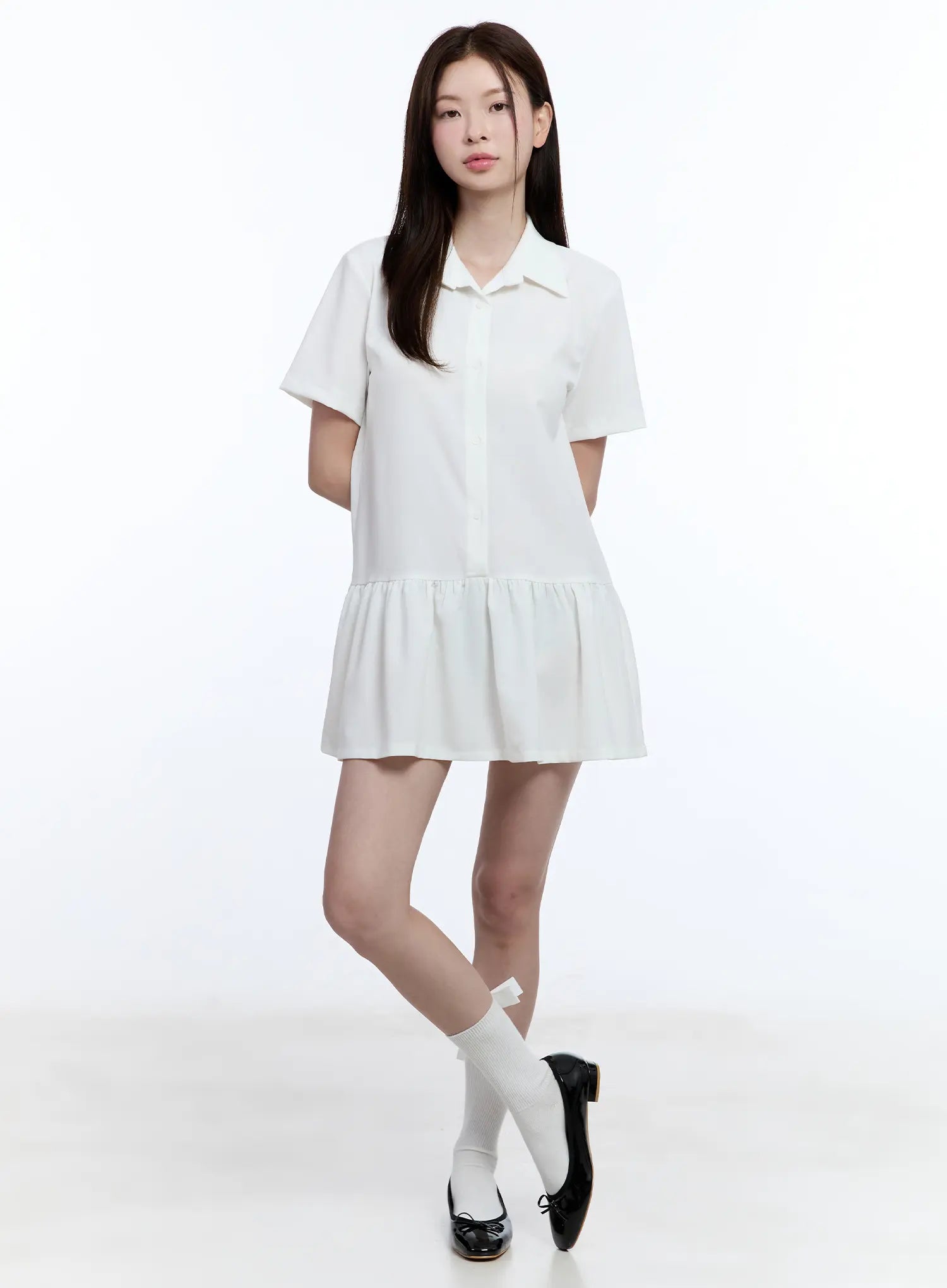 Elegant Collared Frill Mini Dress CU513 - Vintage-Inspired Party & Cocktail Outfit for Women