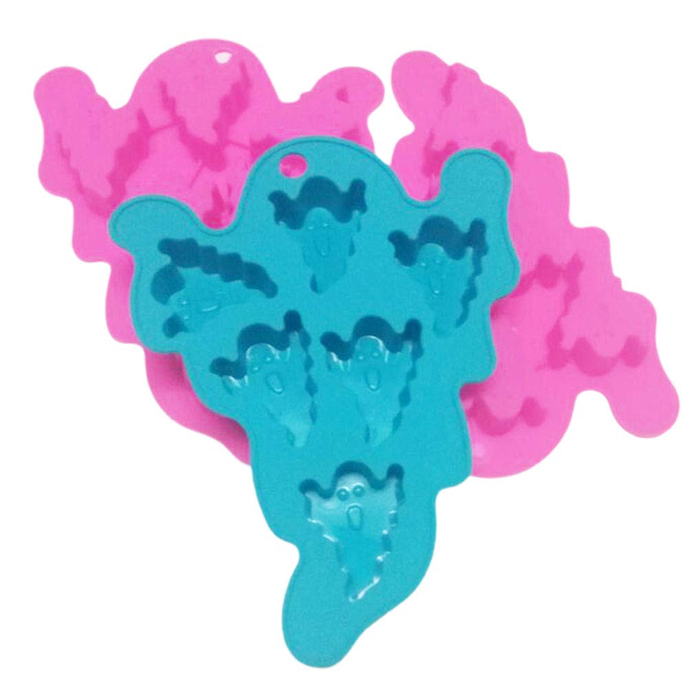 DOITOOL Halloween Silicone Baking Molds - Ghost Shaped Nonstick Cake Molds for Cupcakes, Cookies & Chocolate - Perfect for Halloween Parties, Kids Baking & Home Decor (Set of 6)