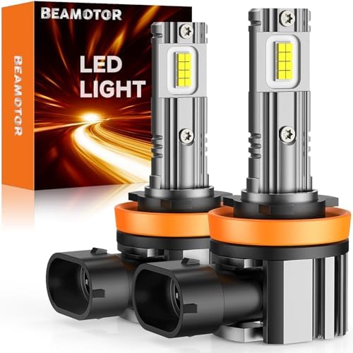 Super Bright H11 LED Bulbs - H8 H9 Fog Light Replacement, 600% Brighter Than Halogen, 6000K Cool White, Plug and Play Easy Installation - Perfect for Night Driving & Off-Road Adventures (Pack of 2)