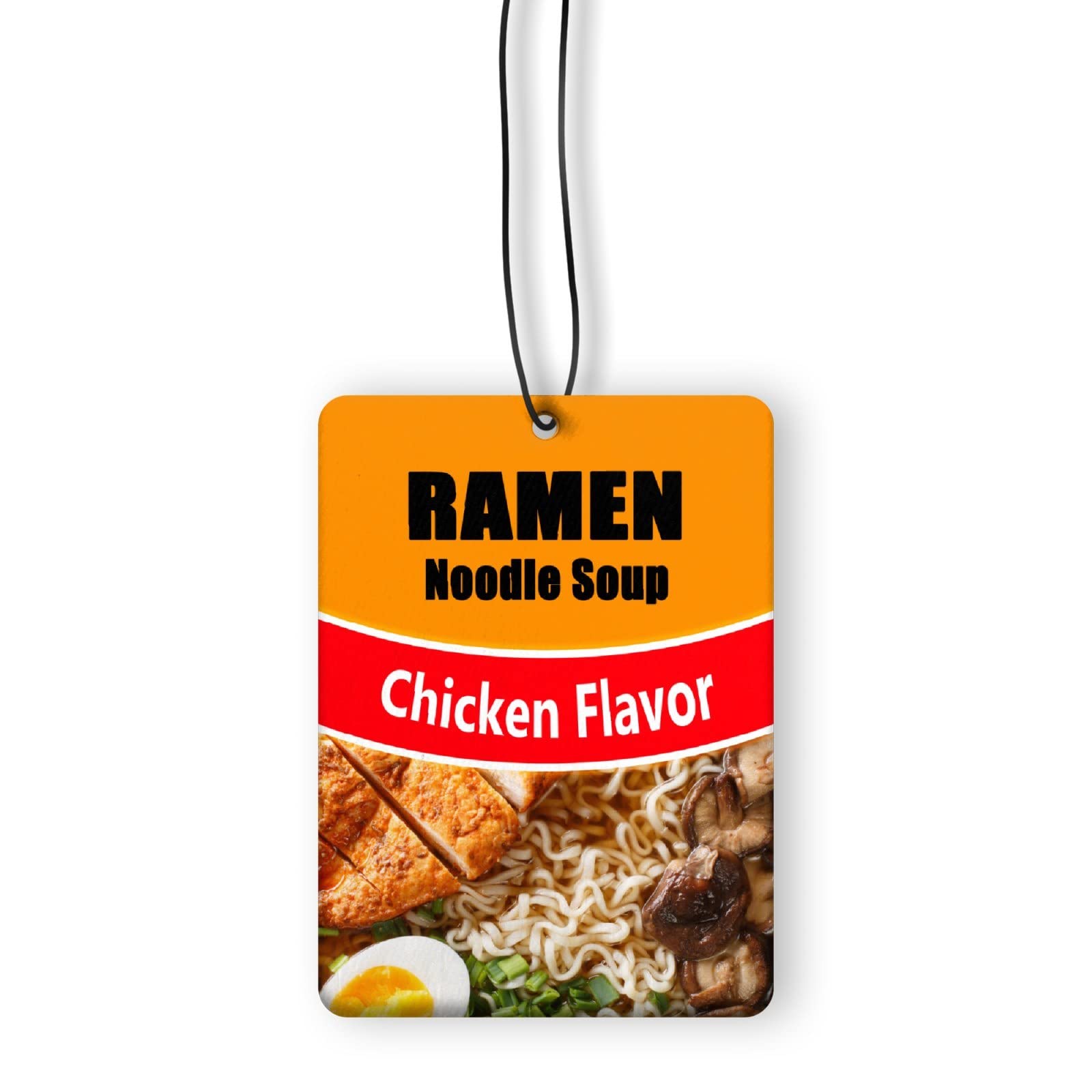 Premium Ramen Chicken Flavor Car Air Freshener - Hanging Rear View Mirror Scented Decor for Auto, Bedroom & Bathroom | Long-Lasting Fragrance for Cars, Home & Office Spaces